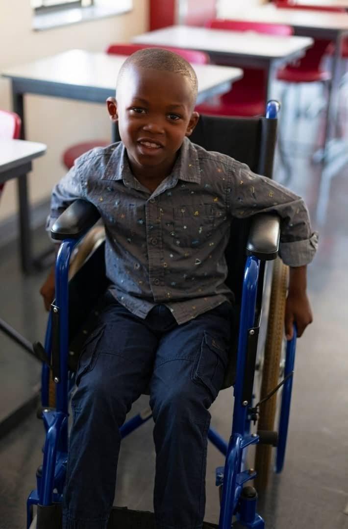 Boy in wheelchair